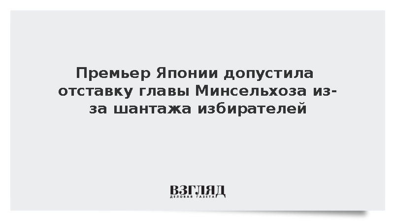 Премьер Японии задумалась об отставке министра Яны после угроз избирателям