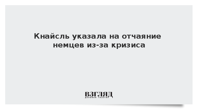 Кнайсль: Население Германии теряет терпение на фоне кризиса