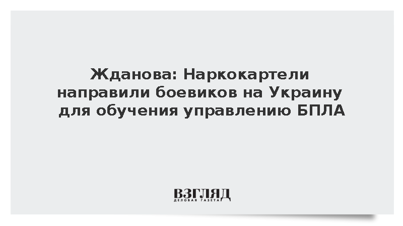 Жданова: Наркокартели направили боевиков на Украину для обучения управлению БПЛА