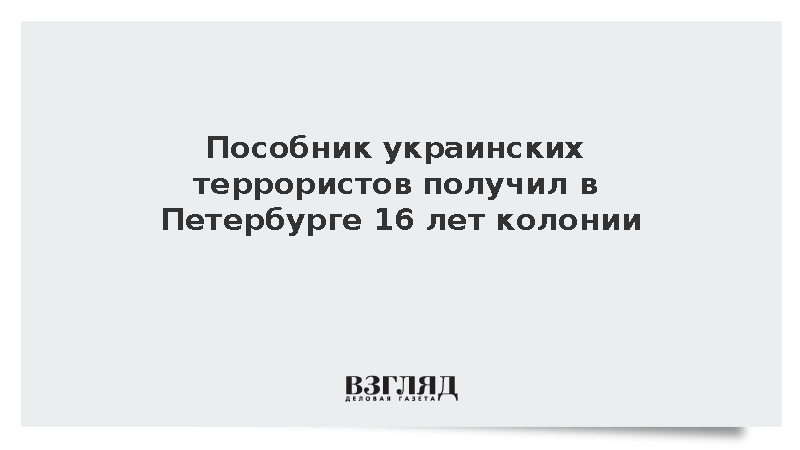 Пособника украинских террористов осудили в Петербурге на 16 лет