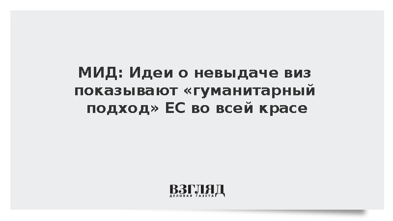 Грушко: Идеи о невыдаче виз показывают гуманитарный подход ЕС во всей красе