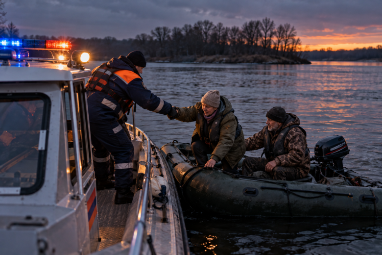 Рязанцы попали в водную ловушку посреди Оки из-за поломки лодки