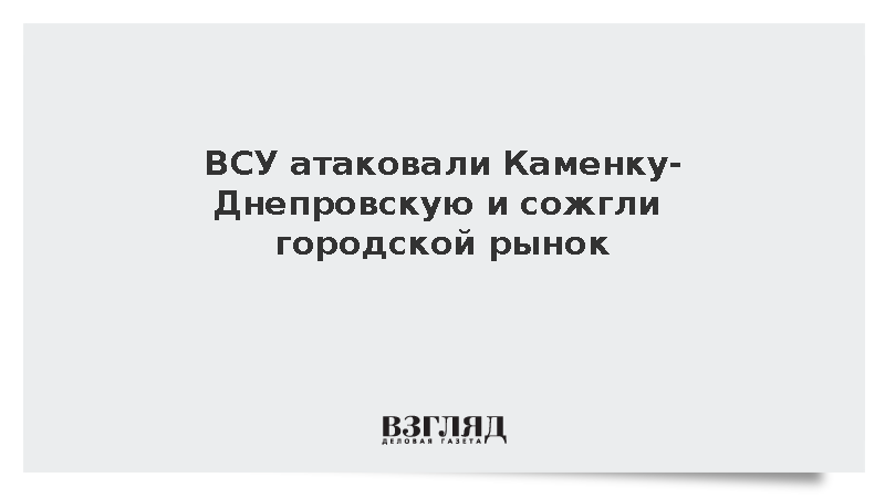 При ударе ВСУ по Каменке-Днепровской пострадали мирная жительница и рынок города