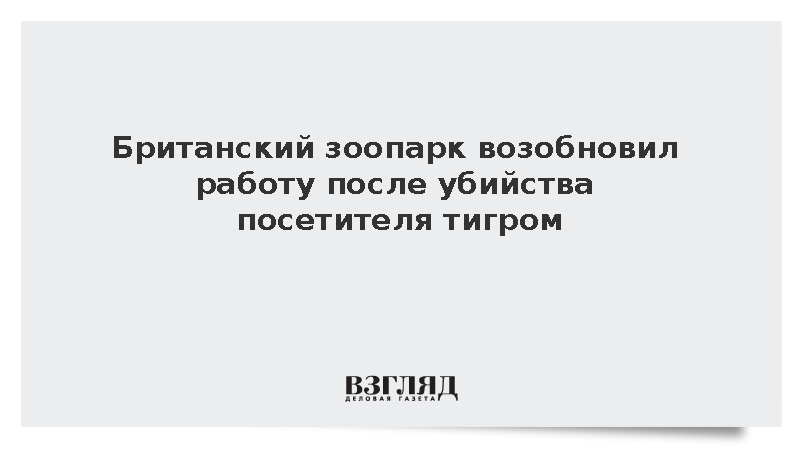 Зоопарк в Британии открылся после гибели спрыгнувшего в вольер к тигру мужчины