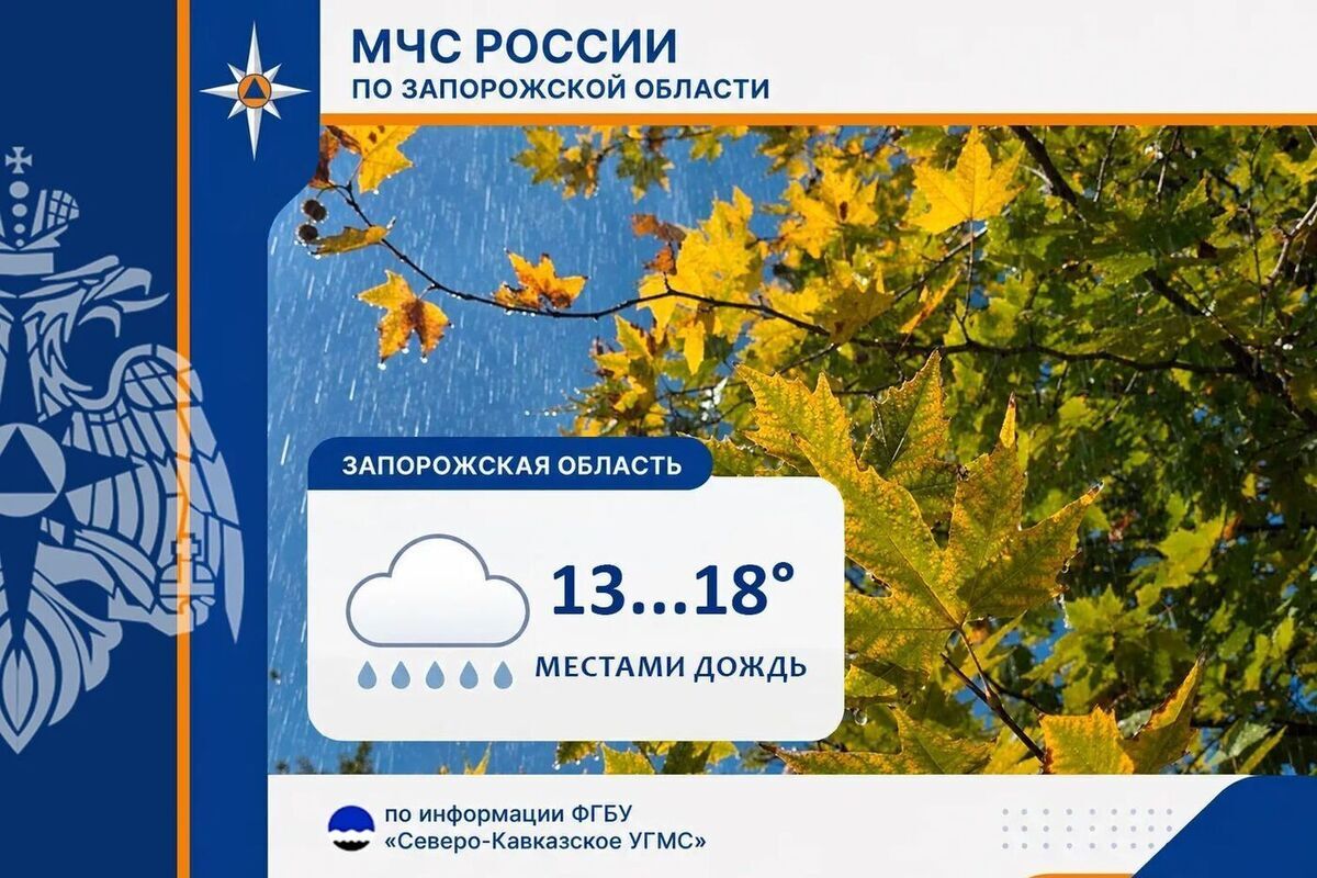 В Запорожской области продолжатся дожди: Прогноз на 16-17 октября