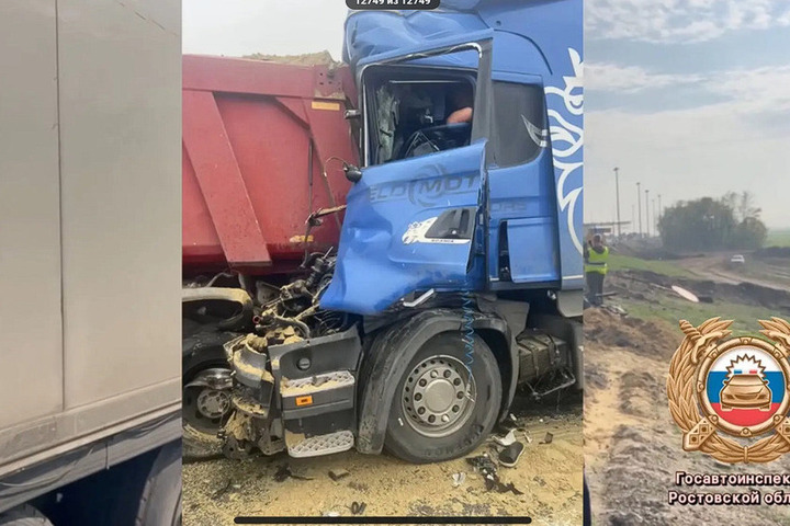 Водитель грузовика погиб в зажатой кабине в результате ДТП на трассе в Ростовской области