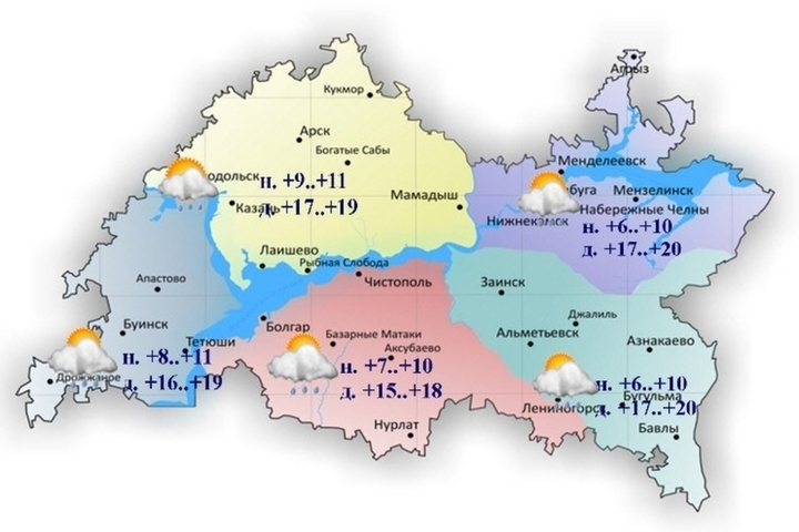 В Татарстане потеплеет до +20 градусов