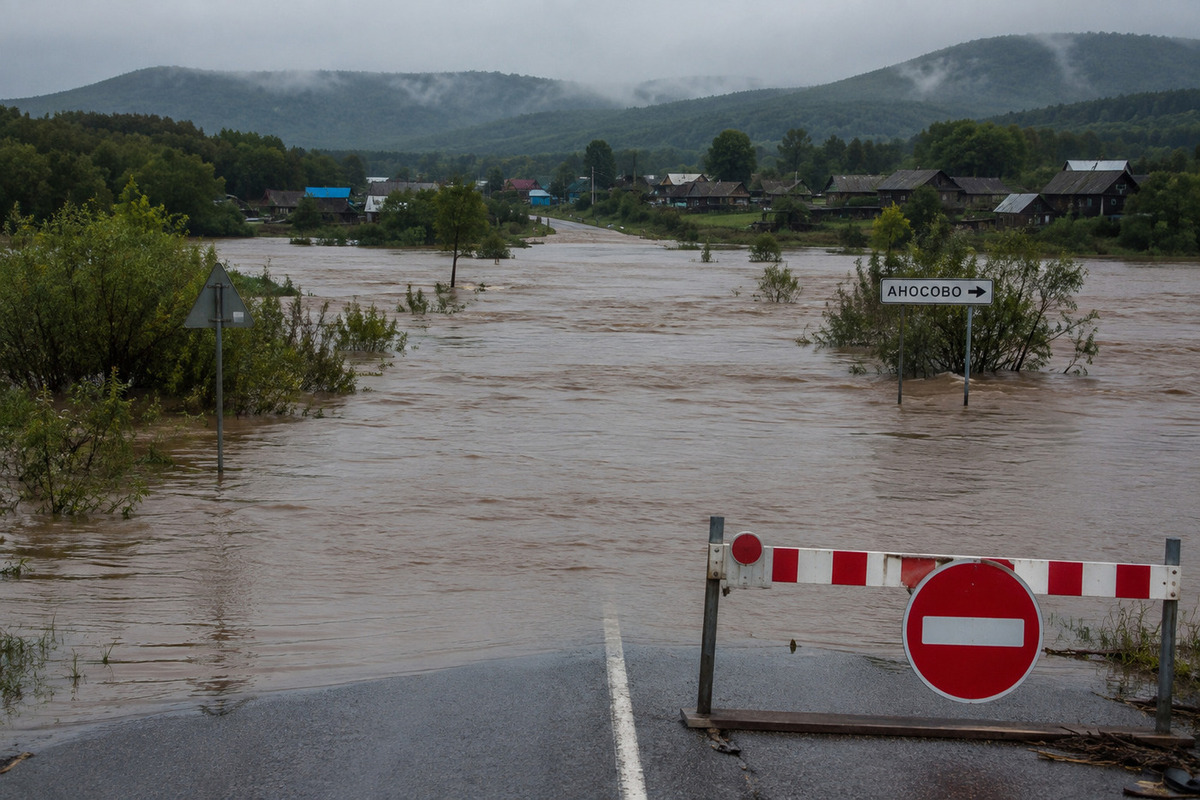 В Приамурье вода перекрыла единственную дорогу к селу