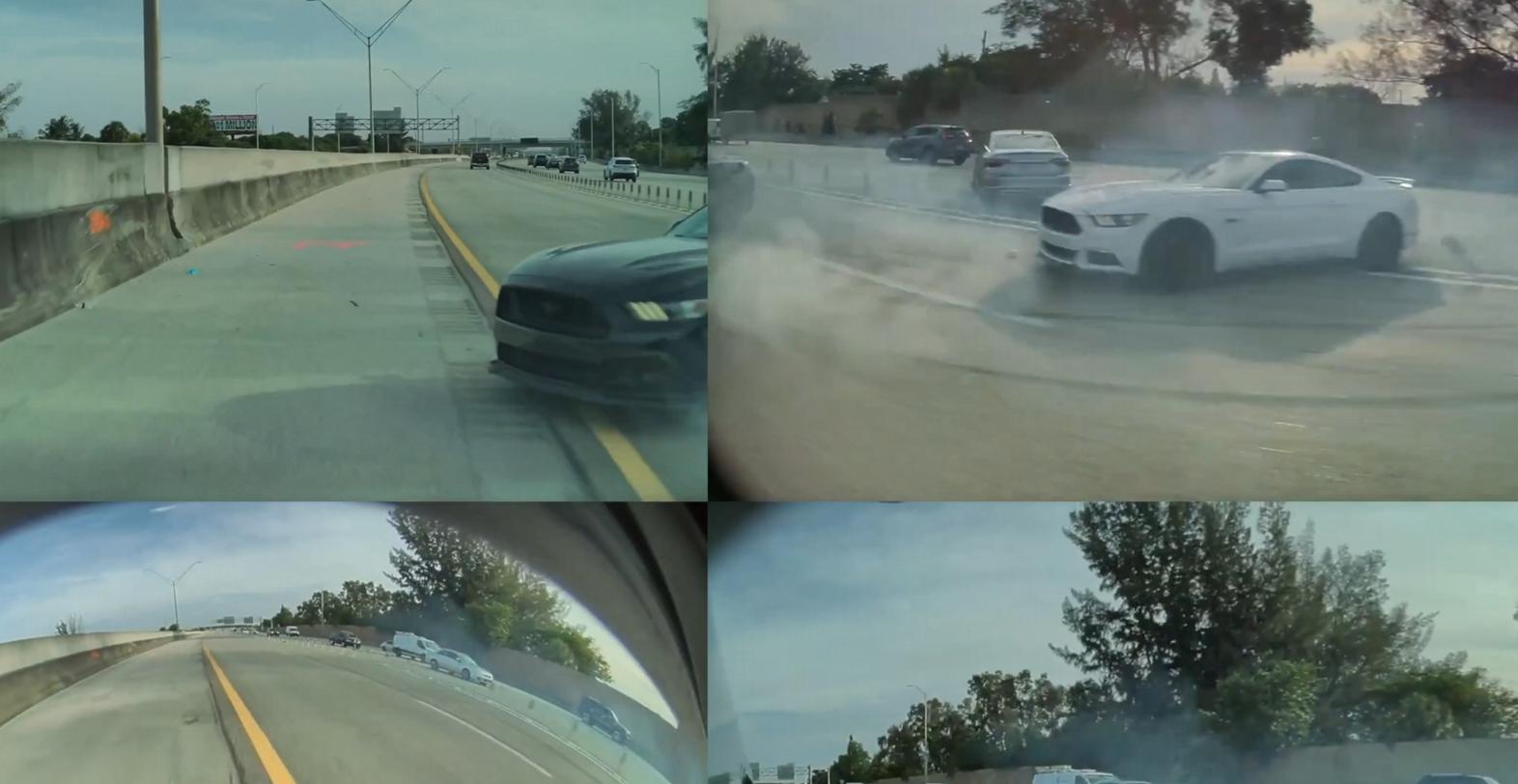 Tesla FSD идеально отработала на скорости 132 км/ч без помощи водителя — Mustang развернуло прямо на трассе