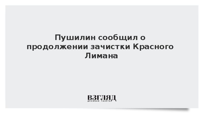 Пушилин сообщил о закреплении российских сил под Дружковкой