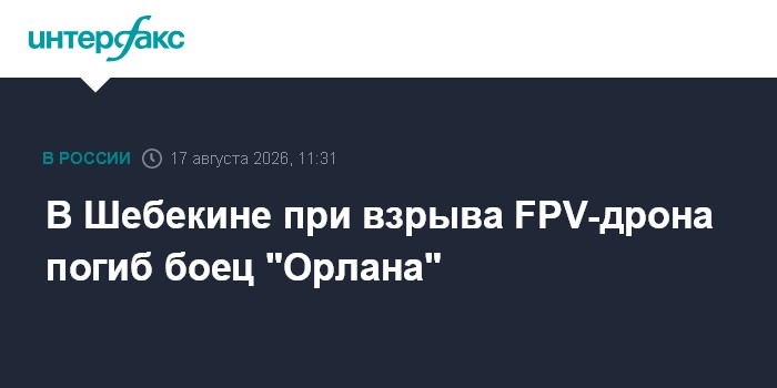В Шебекине при взрыва FPV-дрона погиб боец "Орлана"