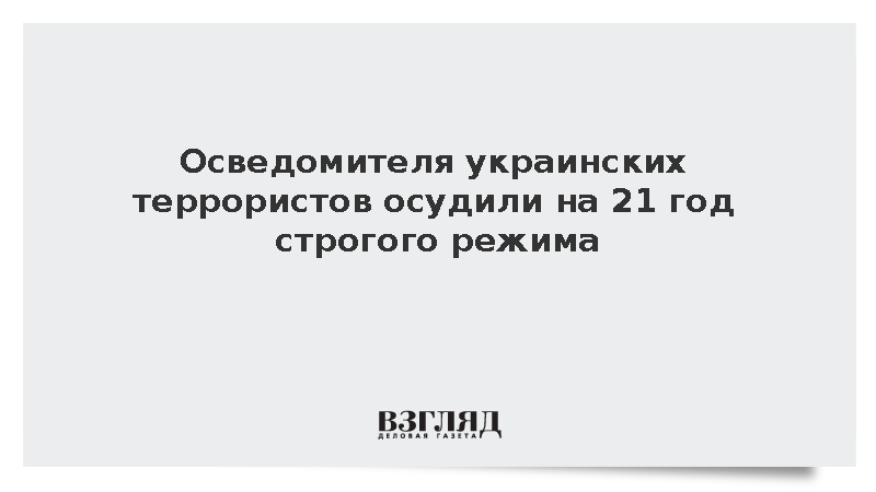 Осведомителя украинских террористов осудили на 21 год строгого режима