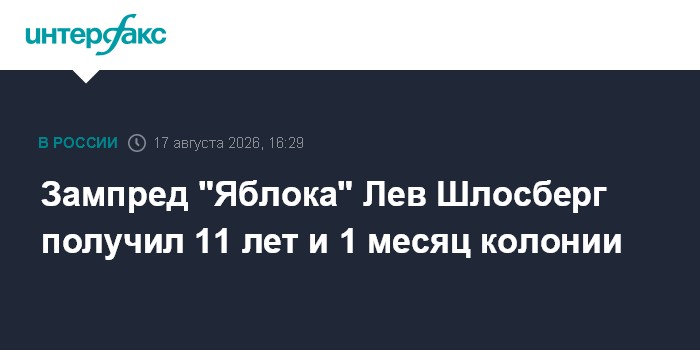 Зампред "Яблока" Лев Шлосберг получил 11 лет и 1 месяц колонии