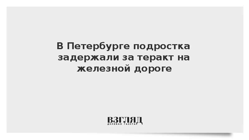 В Петербурге подростка задержали за теракт на железной дороге