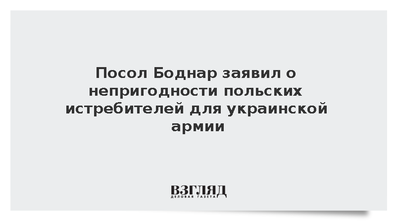 Посол Боднар заявил о непригодности польских истребителей для украинской армии