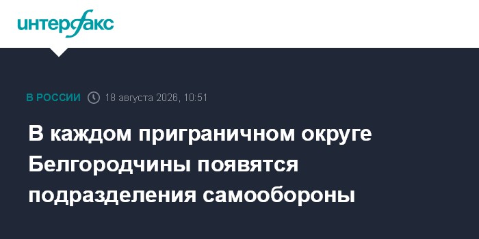 В каждом приграничном округе Белгородчины появятся подразделения самообороны