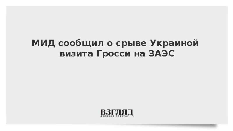 Захарова: Украина сорвала визит гендиректора МАГАТЭ Гросси на Запорожскую АЭС