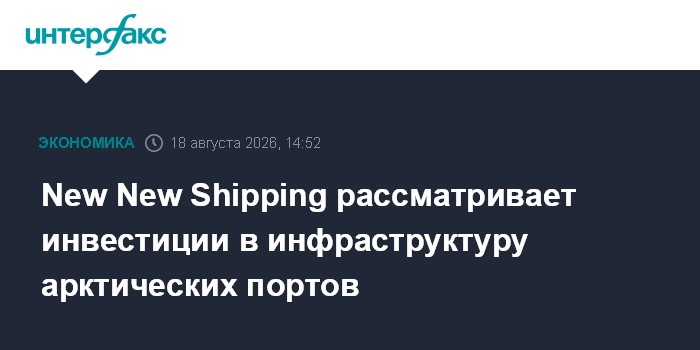 New New Shipping рассматривает инвестиции в инфраструктуру арктических портов