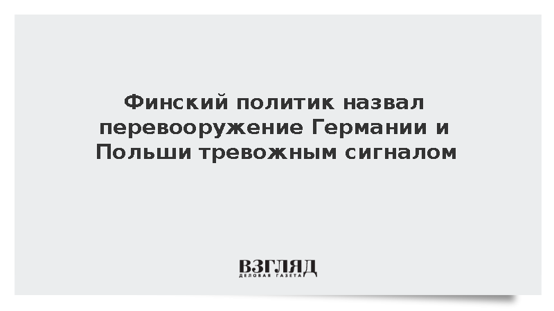 Политик Мема назвал перевооружение Германии и Польши тревожным сигналом