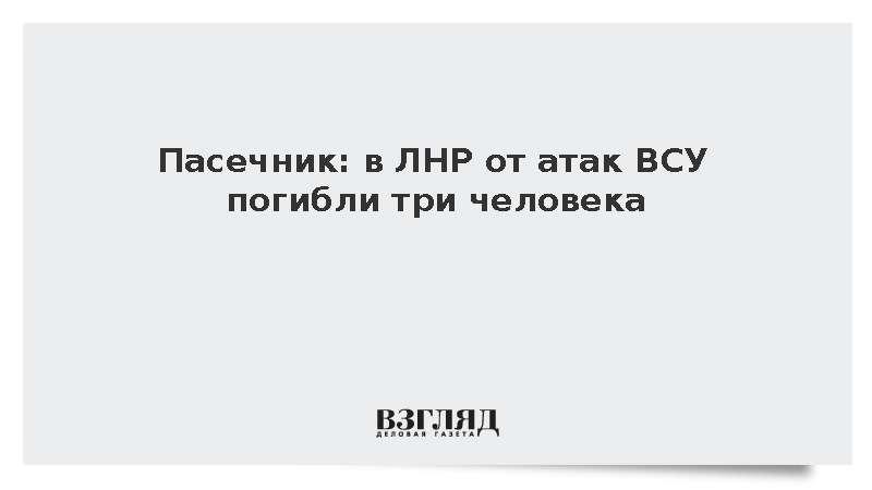 Пасечник: В ЛНР от атак ВСУ погибли три человека