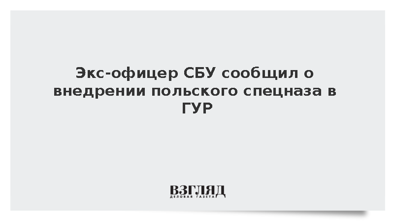 Прозоров: Польша внедрила офицеров спецназа «Агат» в состав украинской разведки