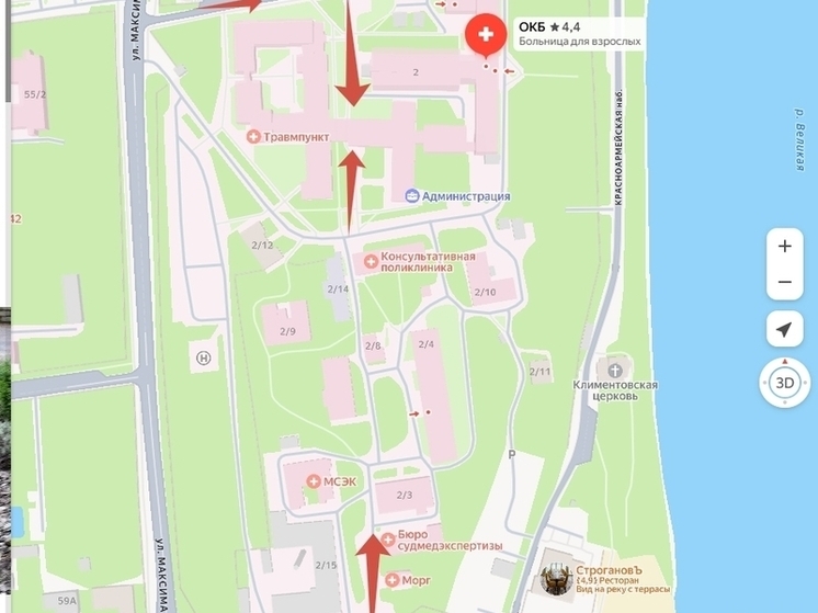 В ПОКБ изменили схему движения у травмпункта из-за ремонта дороги