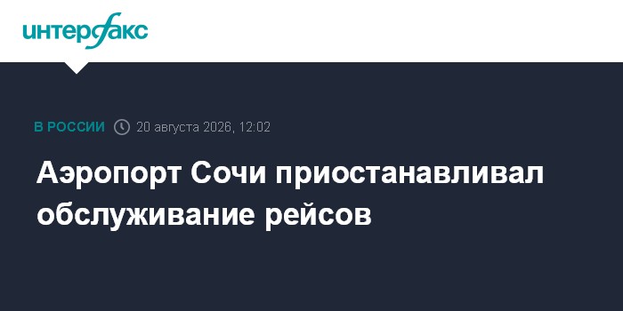 Аэропорт Сочи приостанавливал обслуживание рейсов
