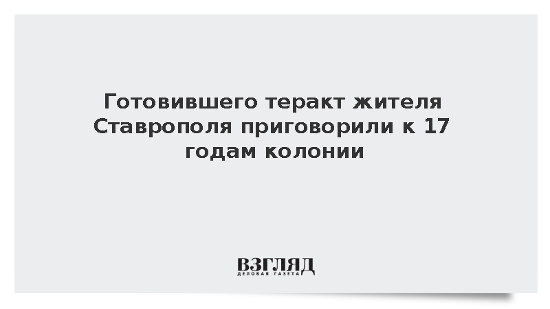 Готовившего теракт жителя Ставрополя приговорили к 17 годам колонии