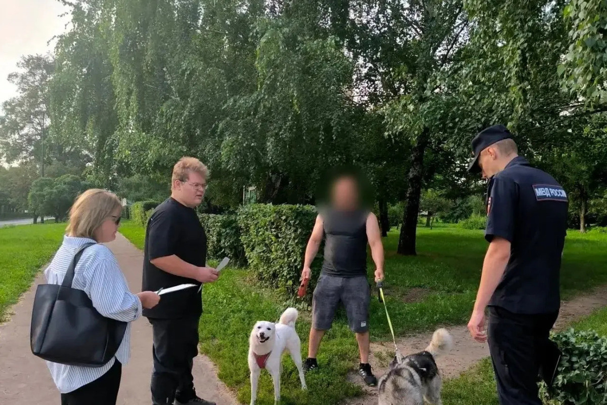 В Тамбове на Набережной прошёл рейд по выгулу собак