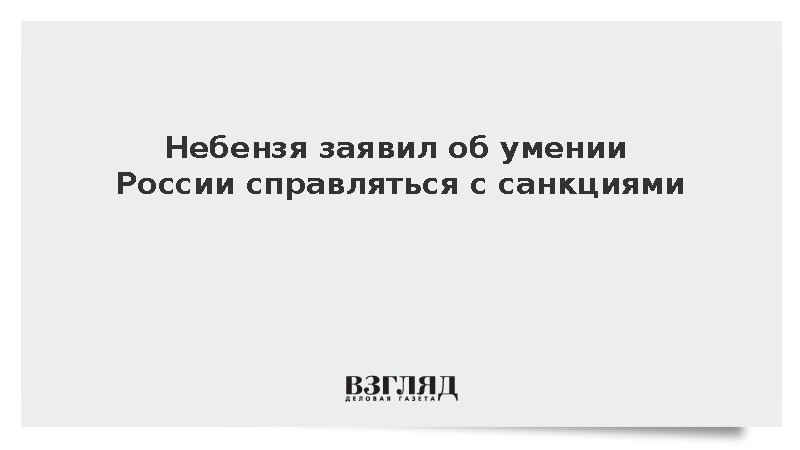 Небензя заявил о способности России адаптироваться к любым санкциям