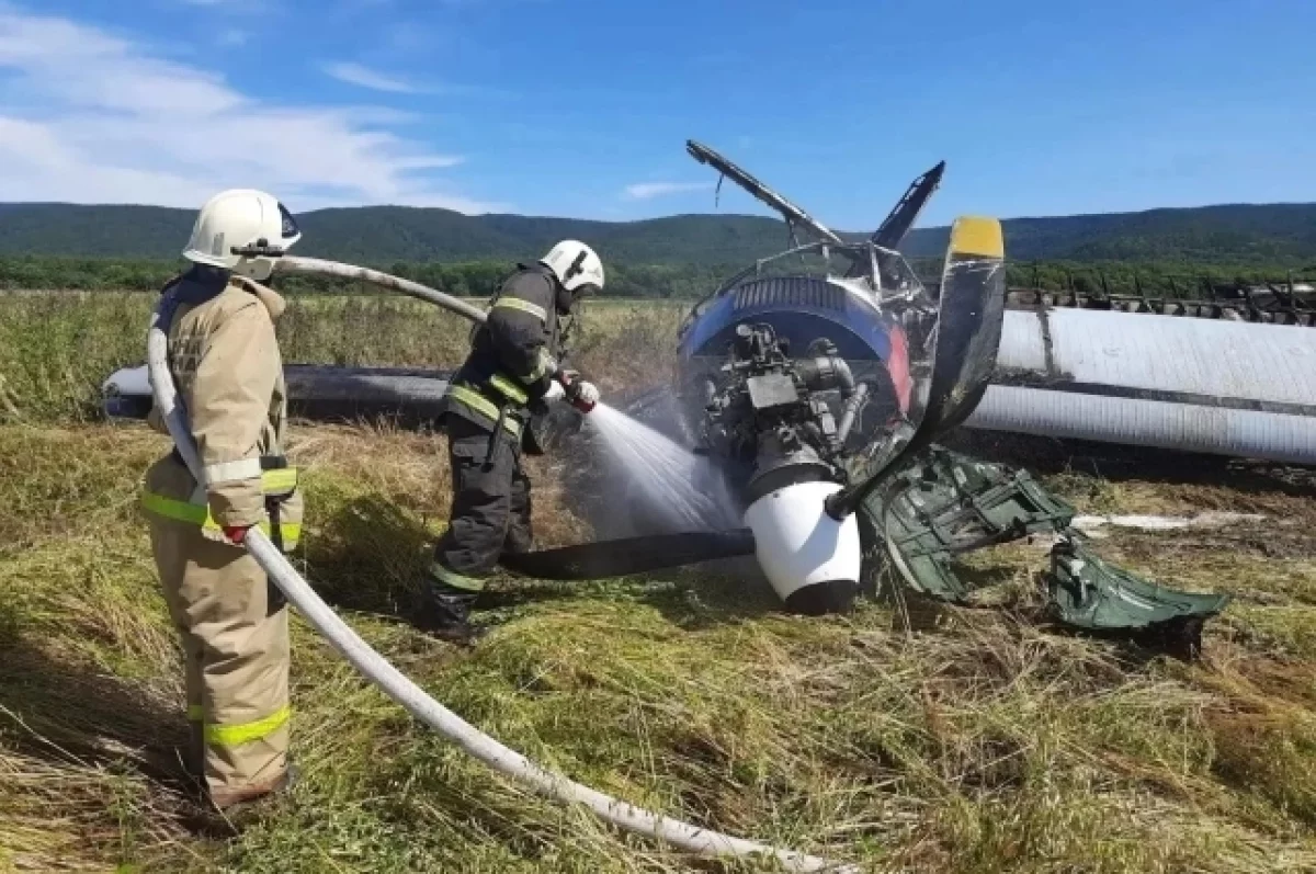 Появились кадры с места жесткой посадки Ан-3 на Сахалине