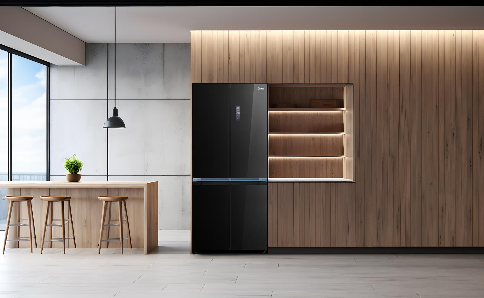 Midea представила новые многодверные холодильники в черном стекле