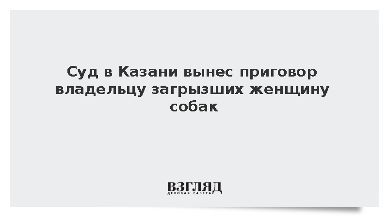 Хозяин загрызших женщину собак в Казани получил два года ограничения свободы