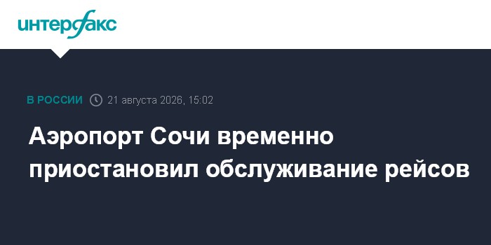 Аэропорт Сочи временно приостановил обслуживание рейсов
