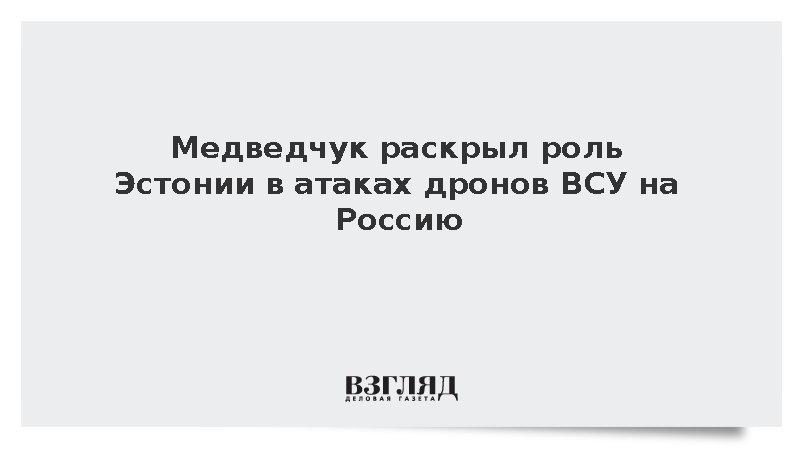 Медведчук: Эстония стала технологическим хабом для производства ударных БПЛА ВСУ