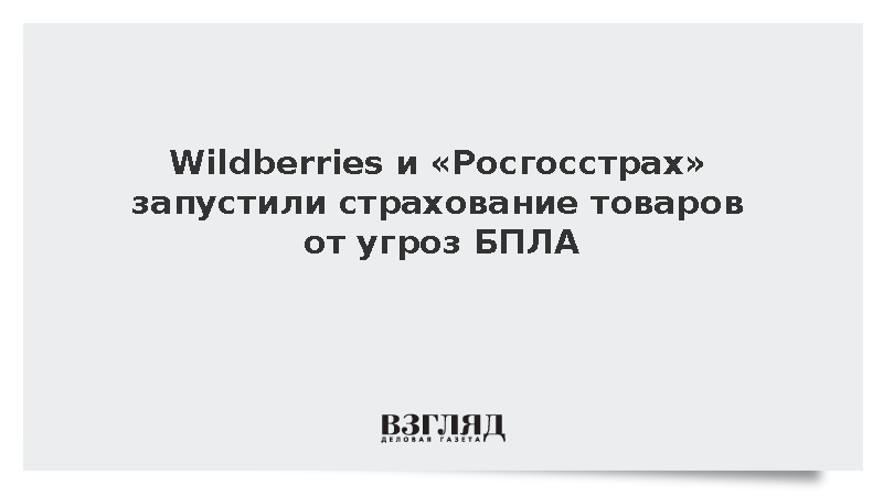 Wildberries и «Росгосстрах» запустили страхование товаров от угроз БПЛА