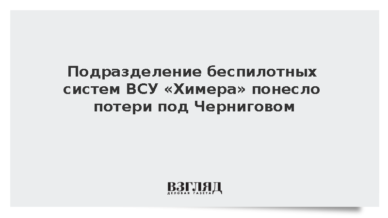 Подразделение беспилотных систем ВСУ «Химера» понесло потери под Черниговом