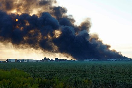 Опубликовано видео прилета в районе аэропорта в Киевской области