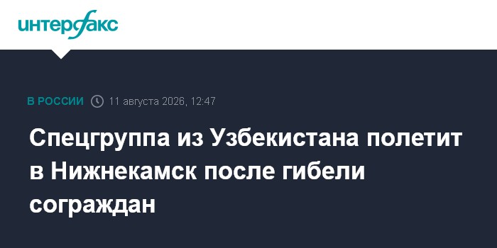 Спецгруппа из Узбекистана полетит в Нижнекамск после гибели сограждан