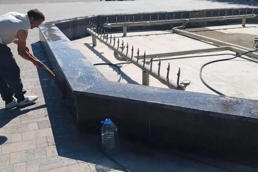 В Курске отремонтировали фонтан в парке имени Рокоссовского